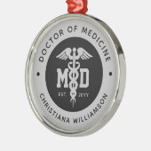 カスタムMD医学博士の卒業 メタルオーナメント (左)