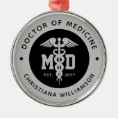 カスタムMD医学博士の卒業 メタルオーナメント (正面)