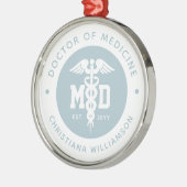 カスタムMD医学博士の卒業 メタルオーナメント (左)