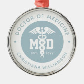 カスタムMD医学博士の卒業 メタルオーナメント (正面)