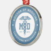 カスタムMD医学博士の卒業 メタルオーナメント (左)