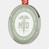 カスタムMD医学博士の卒業 メタルオーナメント (左)
