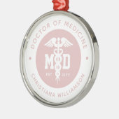 カスタムMD医学博士の卒業 メタルオーナメント (左)