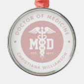 カスタムMD医学博士の卒業 メタルオーナメント (正面)