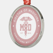 カスタムMD医学博士の卒業 メタルオーナメント (左)