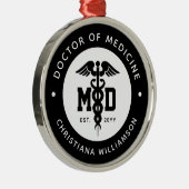 カスタムMD医学博士の卒業 メタルオーナメント (右)