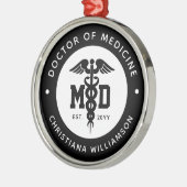 カスタムMD医学博士の卒業 メタルオーナメント (左)