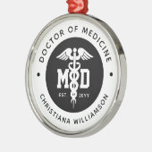 カスタムMD医学博士の卒業 メタルオーナメント (左)