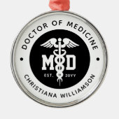 カスタムMD医学博士の卒業 メタルオーナメント (正面)