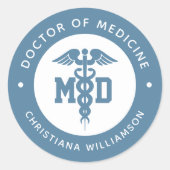 カスタムMD医学博士の卒業 ラウンドシール (正面)