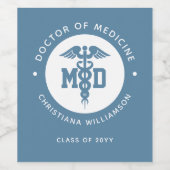 カスタムMD医学博士の卒業 ワインラベル (シングルラベル)
