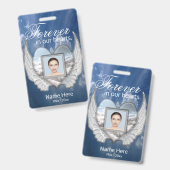 カスタムMemorial Angel Wingsハート写真の追加 バッジ (正面＆裏面)