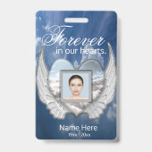 カスタムMemorial Angel Wingsハート写真の追加 バッジ (裏面)