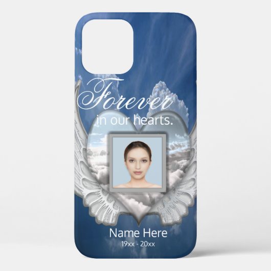 カスタムMemorial Angel Wingsハート写真の追加 Case-Mate iPhoneケース (裏面)