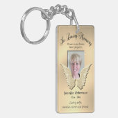 カスタムMemorial Angel Wings追加フォト金ゴールド キーホルダー (正面左)