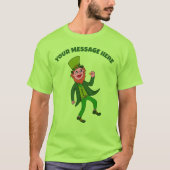 カスタムMessage Cartoon Leprechaun Tシャツ (正面)