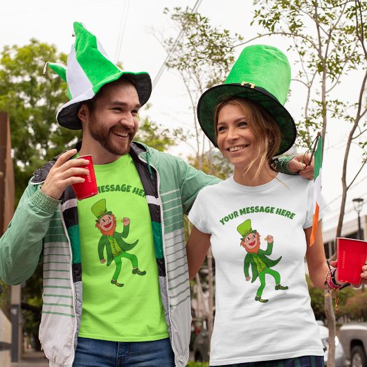カスタムMessage Cartoon Leprechaun Tシャツ