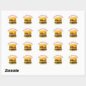 カスタムMessage Cheeseburgerスタンプまたはシール ラウンドシール (シート)
