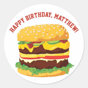 カスタムMessage Cheeseburgerスタンプまたはシール ラウンドシール