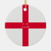 カスタムMessage England国旗 セラミックオーナメント (正面)