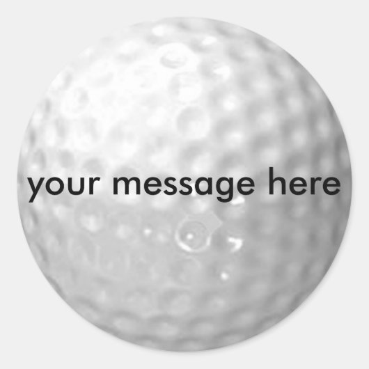 カスタムMessage Golf Ballスタンプ ラウンドシール (正面)