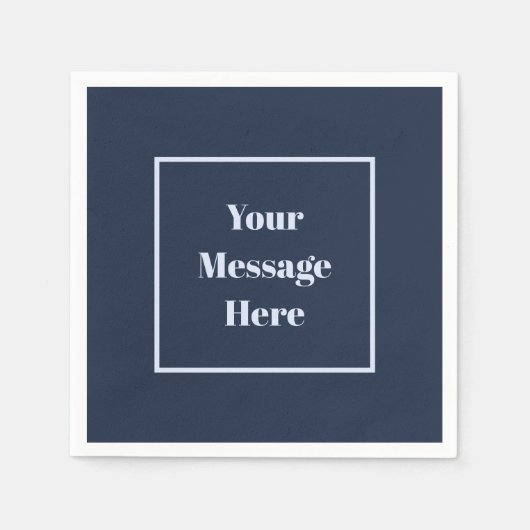 カスタムMessage NavyとLight Blueパーティー スタンダードカクテルナプキン (正面)