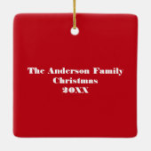カスタムMessage Photo Christmasセラミックオーナメント セラミックオーナメント (裏面)