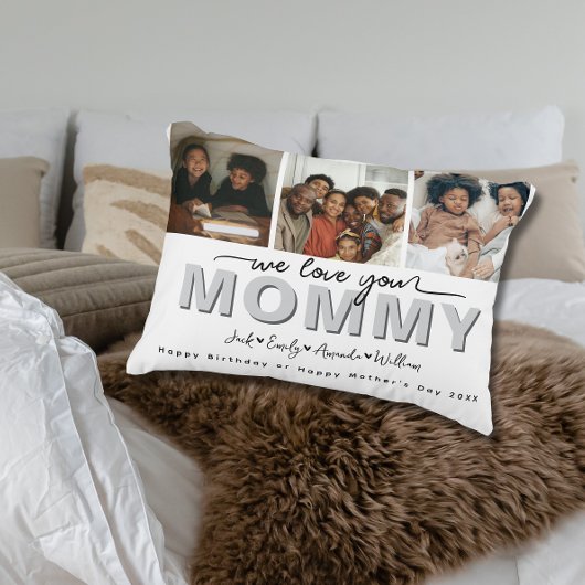 カスタムMommyエレガント Photo collageを愛している アクセントクッション