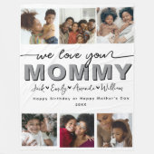 カスタムMommyエレガント Photo collageを愛している フリースブランケット (正面)