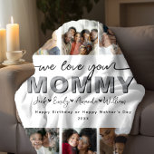 カスタムMommyエレガント Photo collageを愛している フリースブランケット