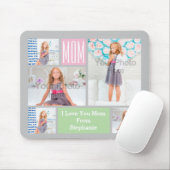 カスタムMom's Photo Collage Pink/Green/Gray マウスパッド (マウス)