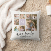 カスタムMonogram私たちの家族の写真コラージュ クッション (ブランケット)