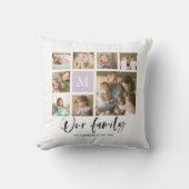 カスタムMonogram私たちの家族の写真コラージュ クッション (正面)