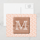 カスタムMonogram。写真の木、花柄 ポストカード (正面/裏面)