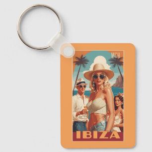 カスタムMonogram Ibiza,スペイン旅行ポスター キーホルダー