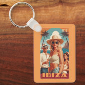 カスタムMonogram Ibiza，スペイン旅行ポスター キーホルダー (正面)