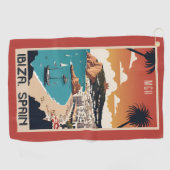 カスタムMonogram Ibiza，スペイン旅行ポスター ゴルフタオル (横)