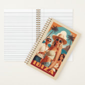 カスタムMonogram Ibiza，スペイン旅行ポスター ノートブック (内側)