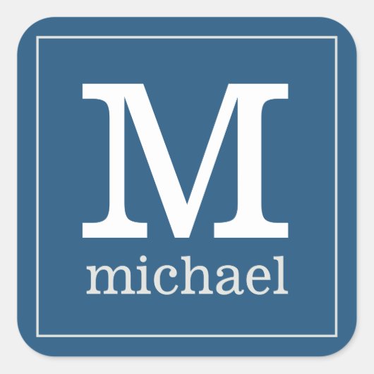 カスタムMonogram & Nameスタンプ スクエアシール (正面)