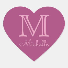 カスタムMonogram、Name & Colorスタンプ ハートシール