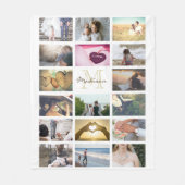 カスタムmonogramed写真のコラージュ フリースブランケット (正面)
