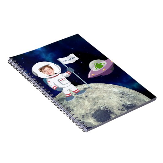 カスタムMoon Kidsのフォトスペースマン ノートブック (右側)