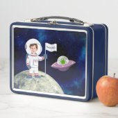 カスタムMoon Kidsのフォトスペースマン メタルランチボックス (インサイチュ)