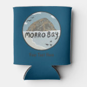 カスタムMORRO ROCKセントラルカリフォルニアビーチアート 缶クーラー (正面)
