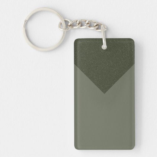カスタムMoss Green Chevron Keychain – カスタマイズ可能 キーホルダー (正面)