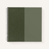 カスタムMoss Green Dual-Tone Textured Sketchbook ノートブック (正面)