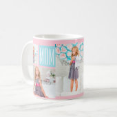カスタムMothers DayフォトコラージュPink/Blue コーヒーマグカップ (正面左)