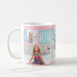 カスタムMothers DayフォトコラージュPink/Blue コーヒーマグカップ