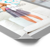 カスタムMothers DayフォトコラージュPink/Green/Gray ポスター (角)