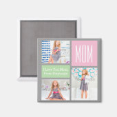 カスタムMothers DayフォトコラージュPink/Green/Gray マグネット (正面/裏面)
